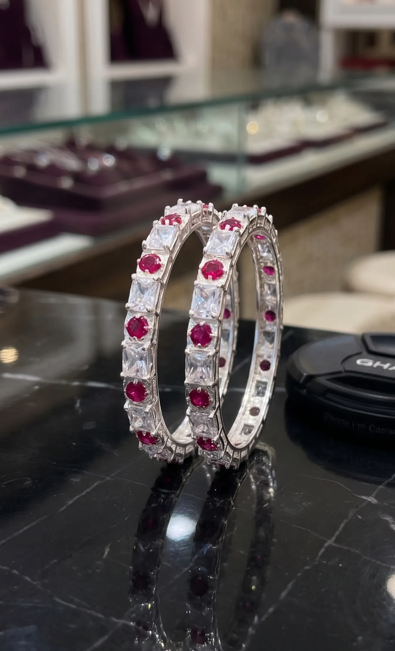 Ruby Aura Silver Set
